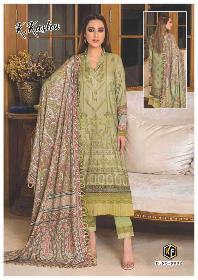 K Kasha Vol 9 By Keval 9001 To 9006 Wholesale Pakistani Dress Material Suppliers In India
